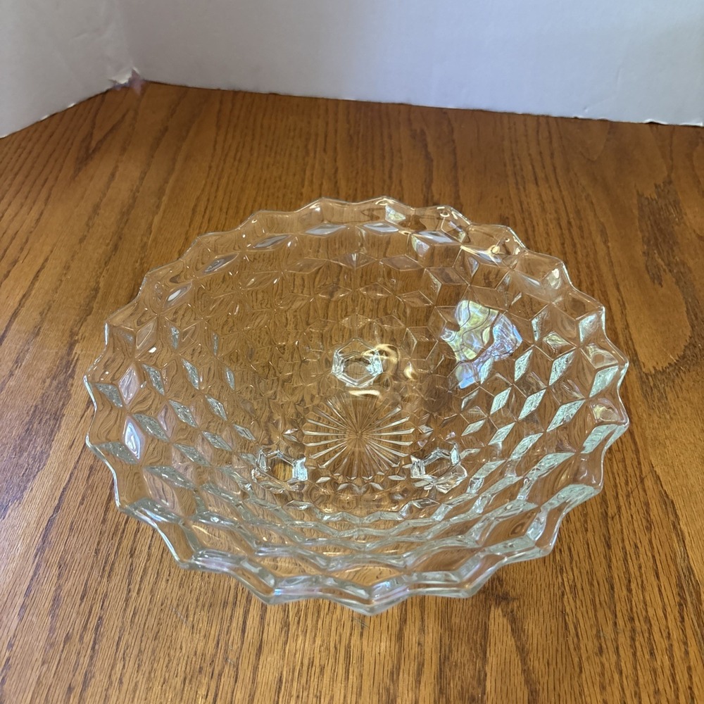 10" FOSTORIA American Clear Glass 3-Toed Footed Bowl‎
